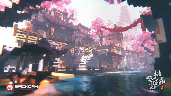Peach Blossom Spring by EpicWorks. Created in Minecraft. Peach Blossom Spring by EpicWorks. Created in Minecraft.