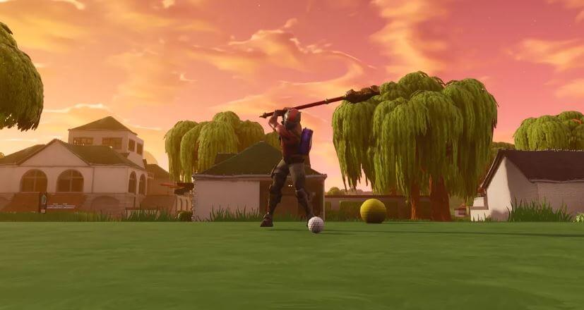 Playing golf in Fortnite Playing golf in Fortnite