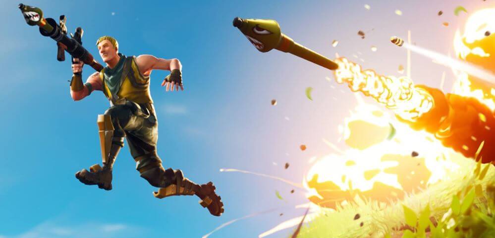 Launching rockets in Fortnite Launching rockets in Fortnite