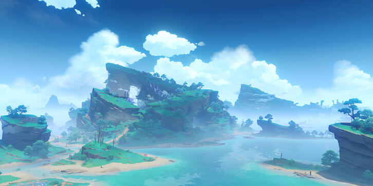 One of the islands in Inazuma One of the islands in Inazuma