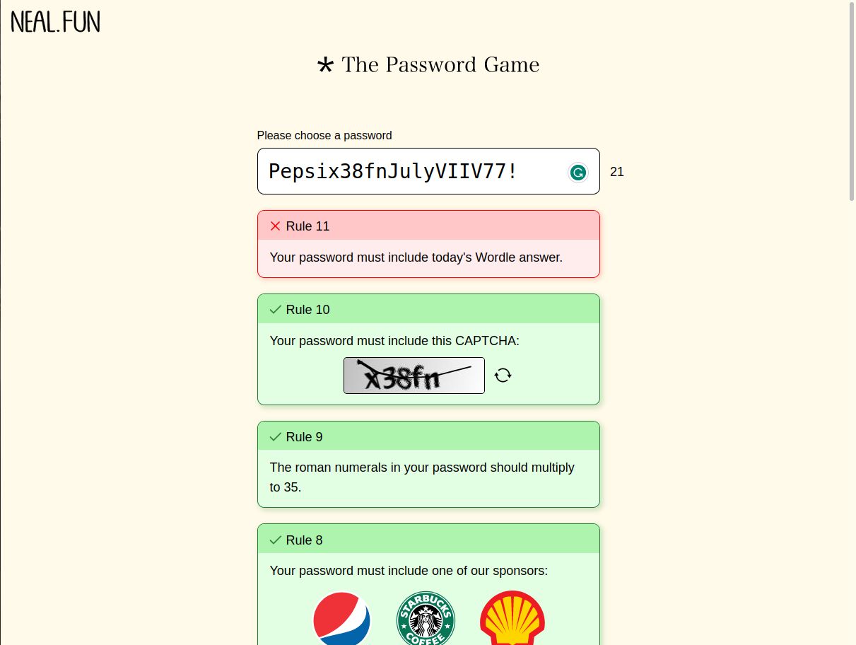 The Password Game