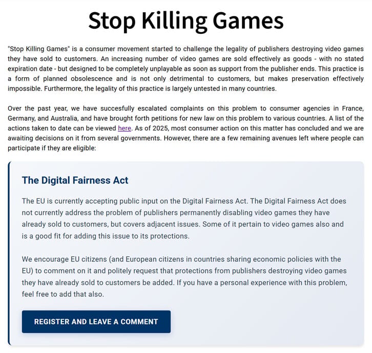 Stop Killing Games How Players Are Demanding Preservation in the