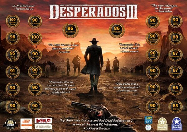 The Good, the Great and the Excellent: Desperados III Accolades Trailer released!