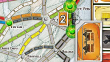 Claiming a route in Ticket to Ride