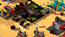 Destroying an enemy HQ in 8-Bit Armies