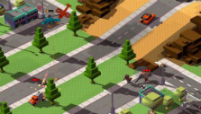 Enemy units scrambling to defend from an incoming attack in 8-Bit Armies