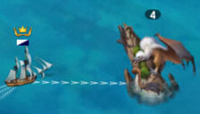 Attacking Vultura in Ultimate Pirates