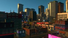 Commercial area in Cities: Skylines