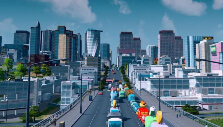 Heading to a downtown area in Cities: Skylines