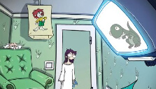 Edna inside a puzzle room in Edna & Harvey: The Breakout