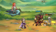 Mage and minotaur in Lords of the Arena