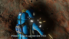 Mining iron ore in Space Engineers