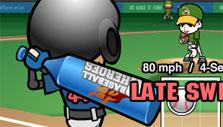 Late swing in Baseball Heroes