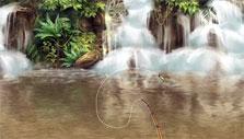 Gone Fishing: Fishing at the waterfall Fishing at the waterfall in Gone Fishing