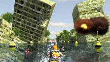 Jet Ski Racer: Collapsing buildings 