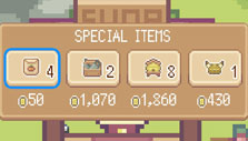 Special items shop in Sprout Valley