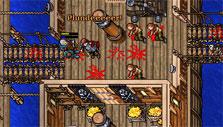 Plundering a pirate ship in Tibia